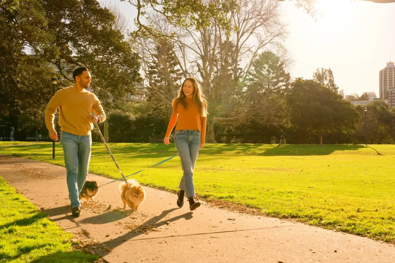 The Wellaroo founders with their Pomeranians, Tyson and Tommy